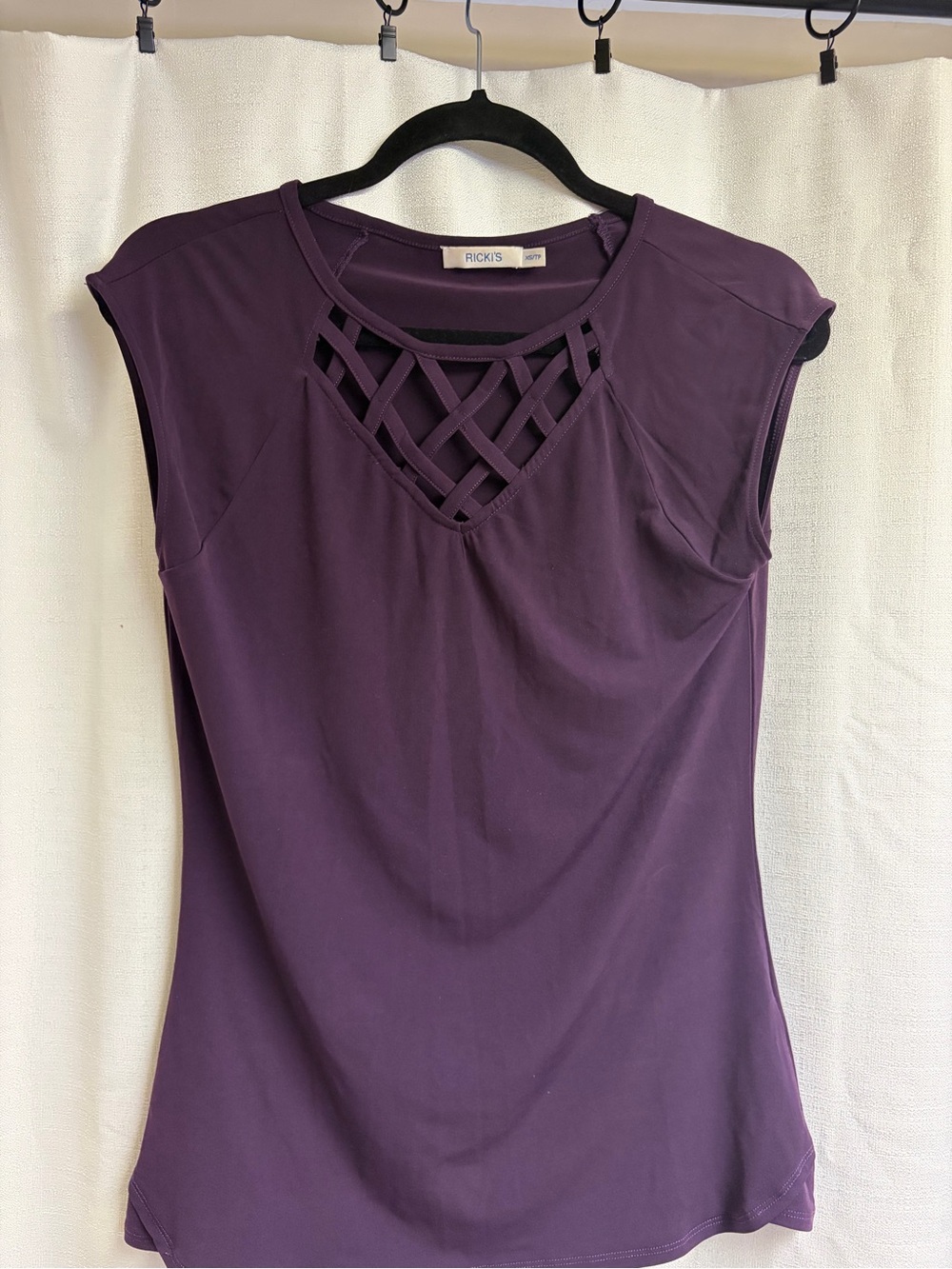 Ricki's Purple Lattice-Front Tank Top